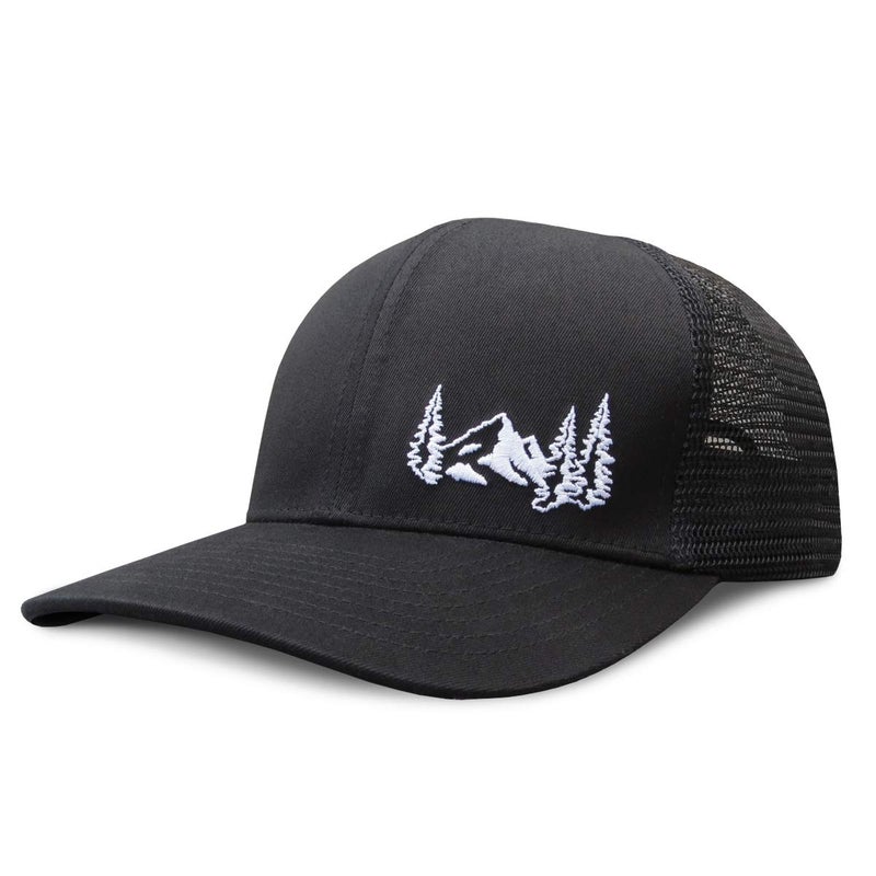 Grace Folly Trucker Hat for Men or Women- Many Cool Designs (Mountain- Black) - Image 1